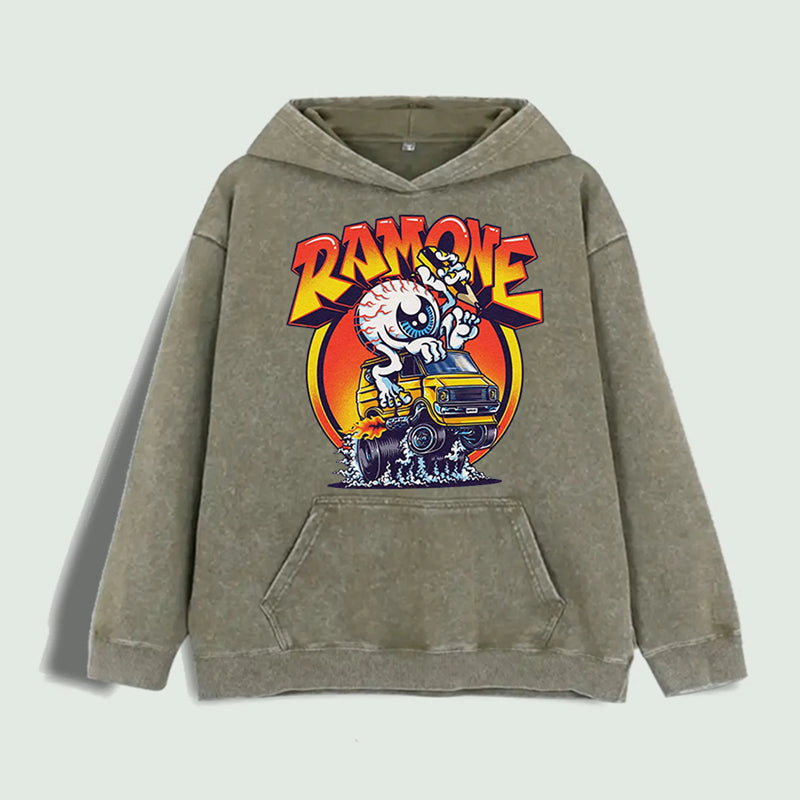Ramone Monster Van Hoodie 100% Cotton US Warehouse 6 Colors