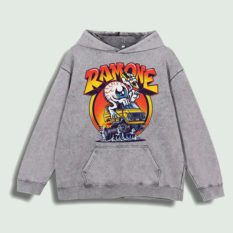 Ramone Monster Van Hoodie 100% Cotton US Warehouse 6 Colors