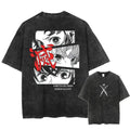 New Arrival Mens Clothes Tee Shirt Homme Graphic T-Shirts Men Tshirt Demon Slayer Uzui Tengen Anime Vintage Washed 61342