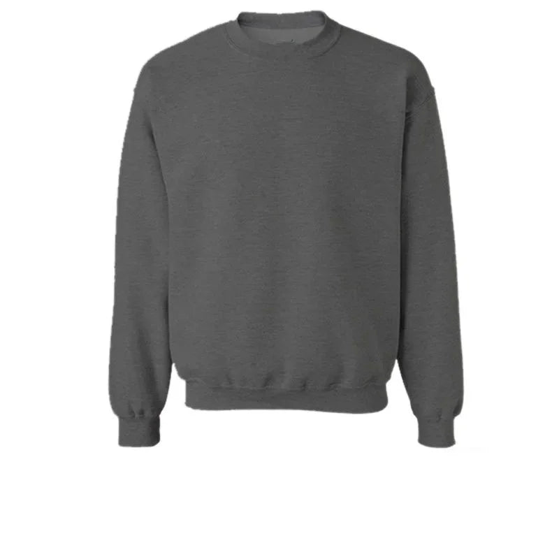 Round Neck Fleece Lined Sweatshirt Casual Sportswear Hoodie Printed Logo Workwear Spring Autumn Loose Fit Men's Clothing
