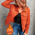 Women's Fashionable Solid Color Slim Fit Denim Jacket with Fleece Collar Warm Outerwear Coat Brand None Origin China