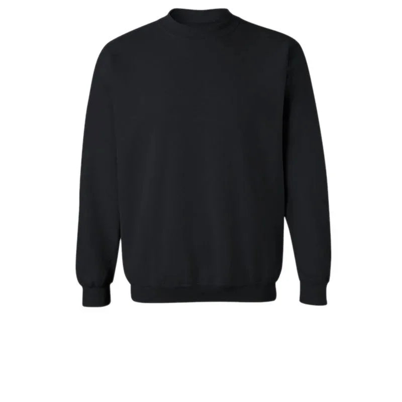 Round Neck Fleece Lined Sweatshirt Casual Sportswear Hoodie Printed Logo Workwear Spring Autumn Loose Fit Men's Clothing