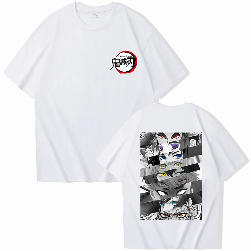 Summer Anime Demon Slayer Eyes T-shirt Harajuku O Neck Streetwear Tops