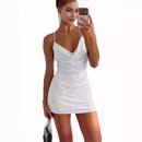 Sexy Halter Dress – Pure Color Hip Skirt