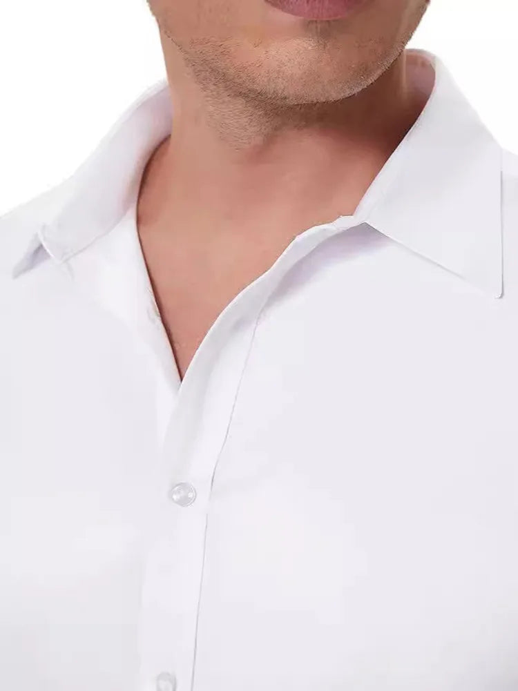 Top Selling Men's Dress Shirt Long Sleeve Autumn Without Pocket Casual Business Social No ironing Stretch Office Party Wedding