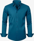 Top Selling Men's Dress Shirt Long Sleeve Autumn Without Pocket Casual Business Social No ironing Stretch Office Party Wedding