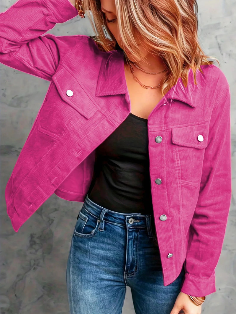 Women's Fashionable Solid Color Slim Fit Denim Jacket with Fleece Collar Warm Outerwear Coat Brand None Origin China