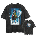New Arrival Mens Clothes Tee Shirt Homme Graphic T-Shirts Men Tshirt Demon Slayer Uzui Tengen Anime Vintage Washed 61342