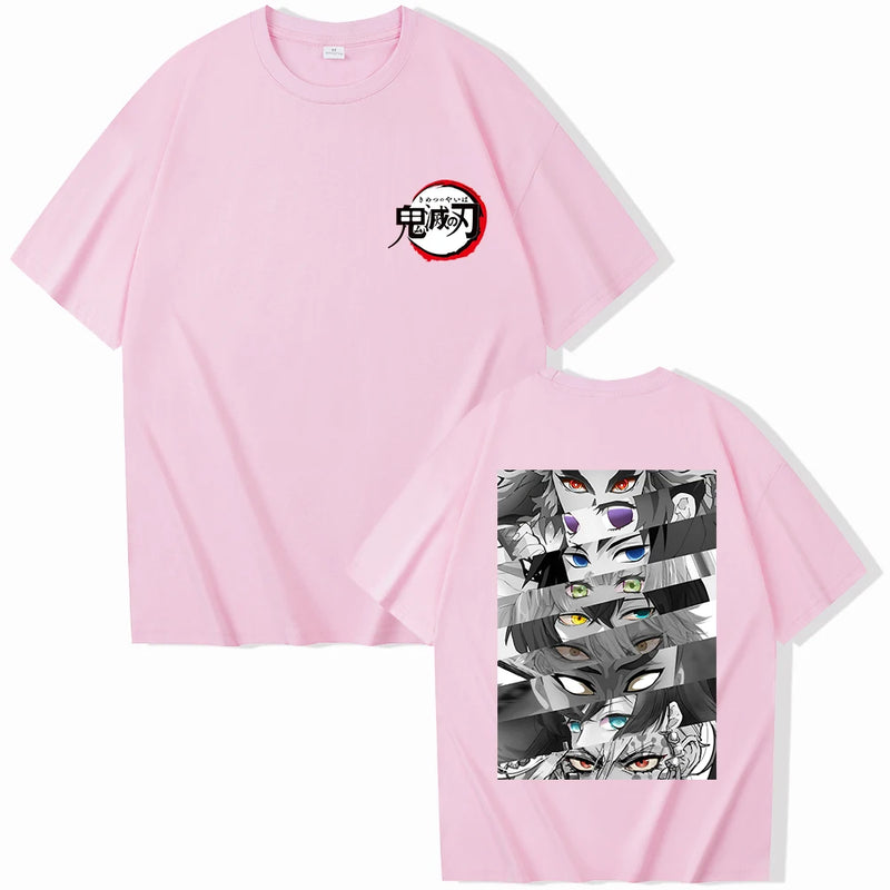 Summer Anime Demon Slayer Eyes T-shirt Harajuku O Neck Streetwear Tops