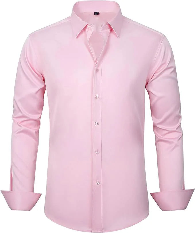 Top Selling Men's Dress Shirt Long Sleeve Autumn Without Pocket Casual Business Social No ironing Stretch Office Party Wedding