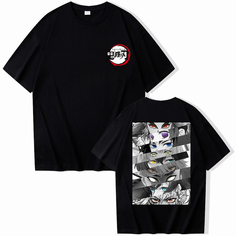Summer Anime Demon Slayer Eyes T-shirt Harajuku O Neck Streetwear Tops