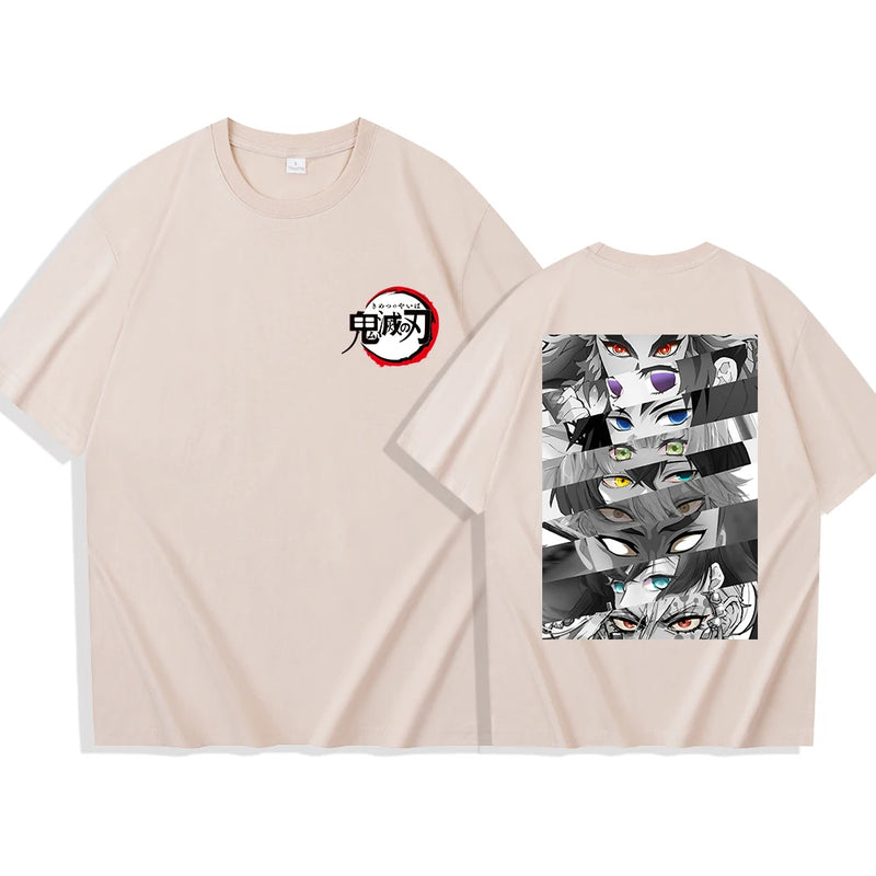 Summer Anime Demon Slayer Eyes T-shirt Harajuku O Neck Streetwear Tops