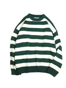 Autumn Winter Knitted Striped Sweater – Oversized Casual Pullover