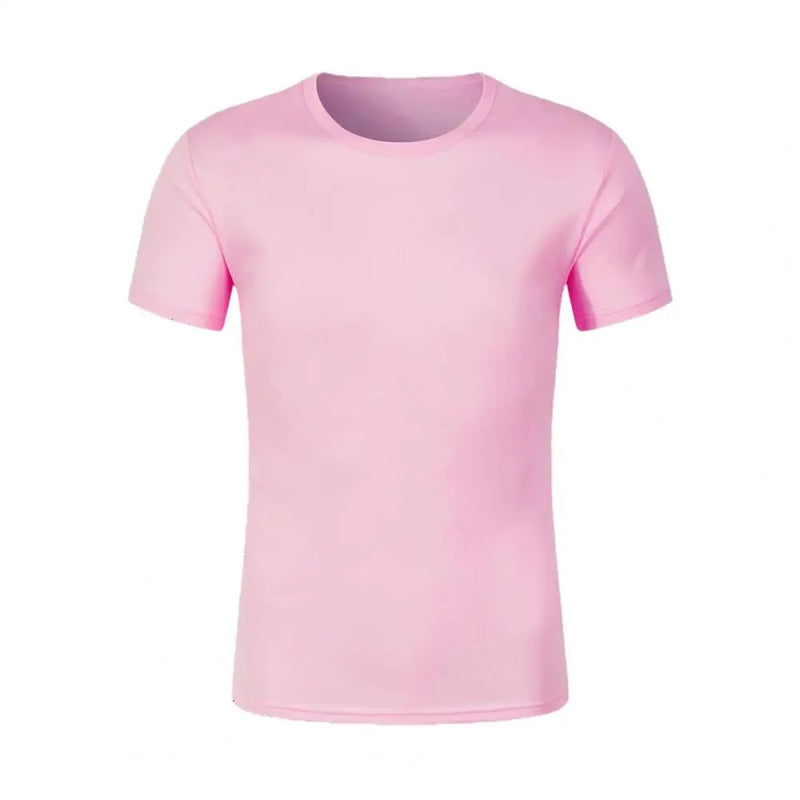 Quick drying T-shirt Unisex Short Sleeve Sport T Shirt Trainer Running T-Shirt Solid Color Breathable Women Men Tee Top S to 4XL