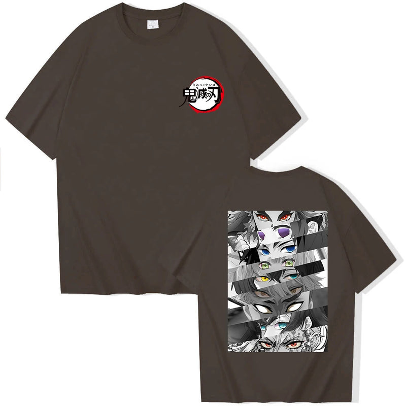 Summer Anime Demon Slayer Eyes T-shirt Harajuku O Neck Streetwear Tops
