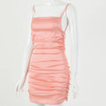 New Fashion Woman Spring Summer Sexy Low Cut Backless Slip Dress Office Lady Wrap Hip Mini Skirt Nightclub Clothes Gift Dr232