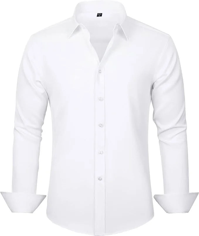 Top Selling Men's Dress Shirt Long Sleeve Autumn Without Pocket Casual Business Social No ironing Stretch Office Party Wedding