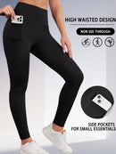 High-Waisted Sports Leggings with Pockets – Women's Workout Essential