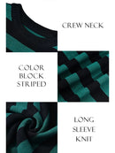 Autumn Winter Knitted Striped Sweater – Oversized Casual Pullover