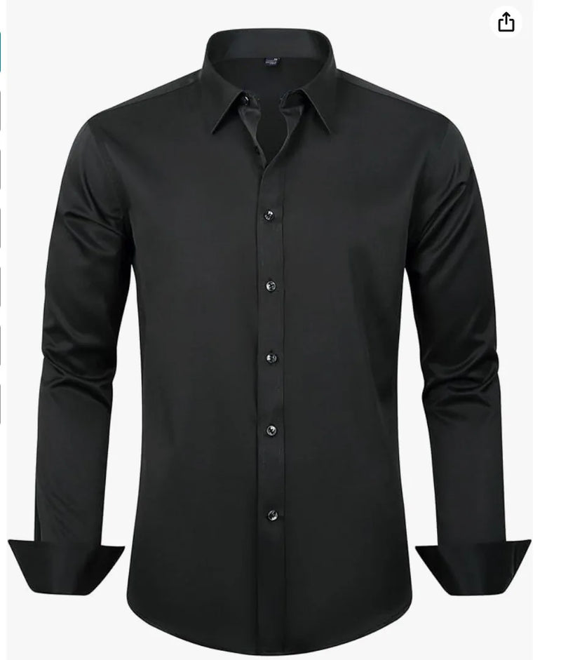 Top Selling Men's Dress Shirt Long Sleeve Autumn Without Pocket Casual Business Social No ironing Stretch Office Party Wedding