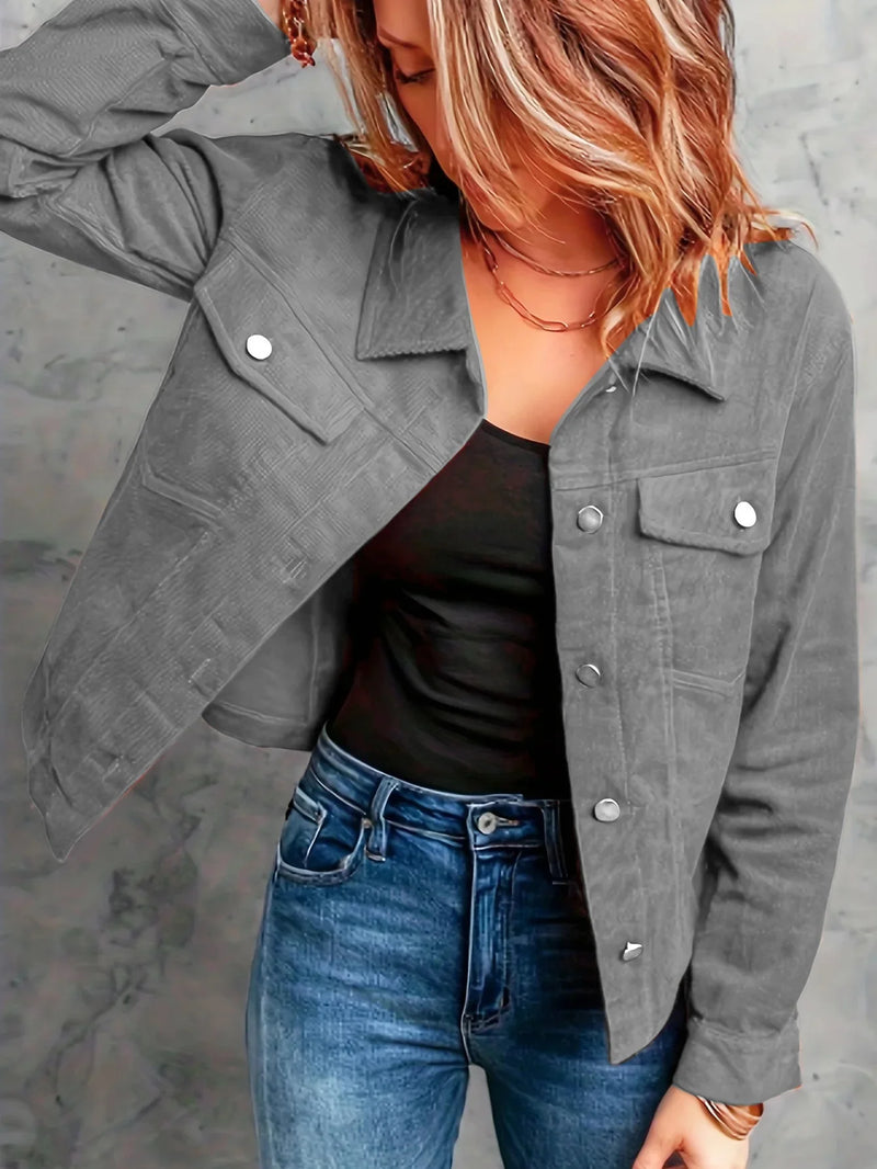 Women's Fashionable Solid Color Slim Fit Denim Jacket with Fleece Collar Warm Outerwear Coat Brand None Origin China