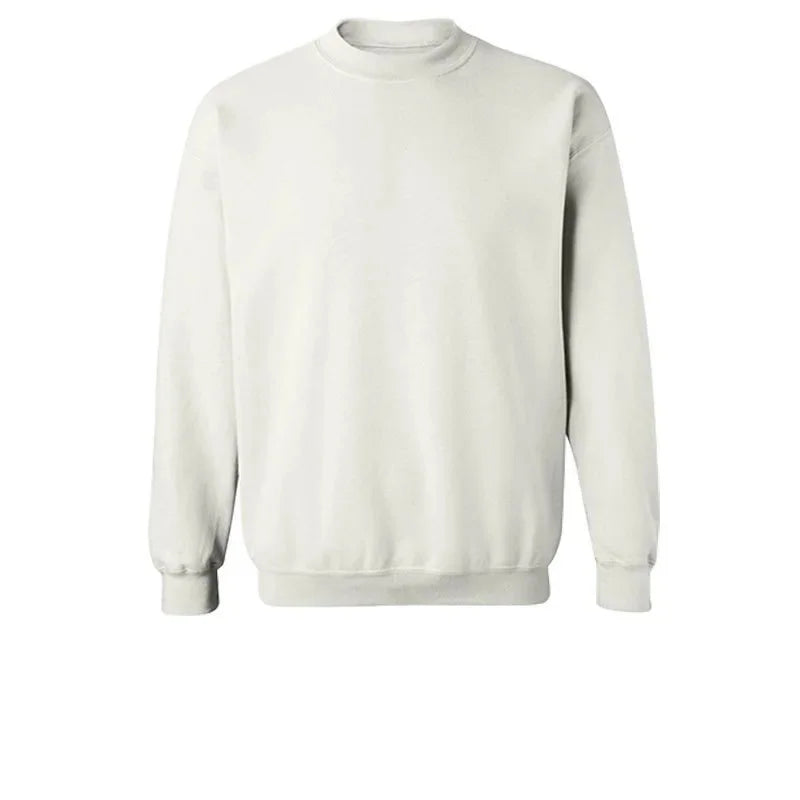 Round Neck Fleece Lined Sweatshirt Casual Sportswear Hoodie Printed Logo Workwear Spring Autumn Loose Fit Men's Clothing
