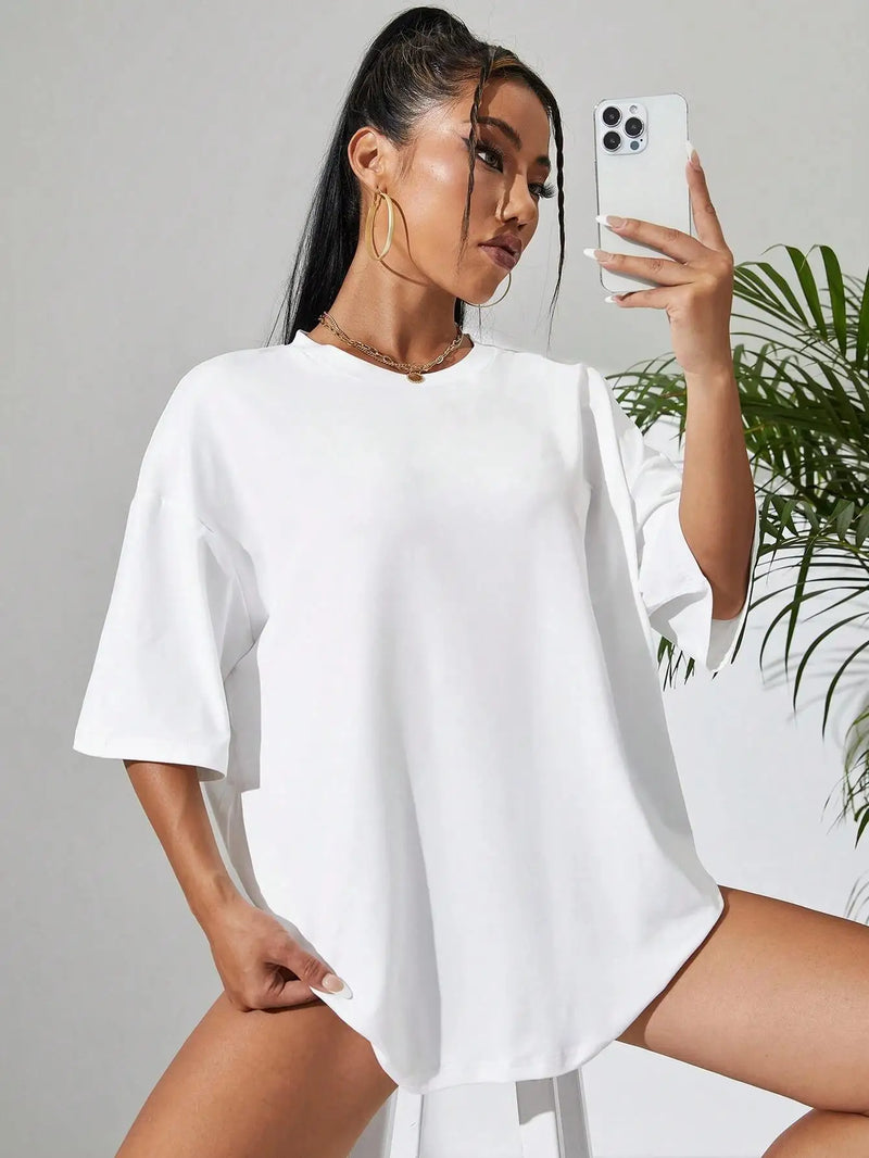 Cotton Solid Color Summer T Shirt Female Street Hip Hop T-shirts Cotton Casual Short Sleeve Comfortable Fashion Tee Tops