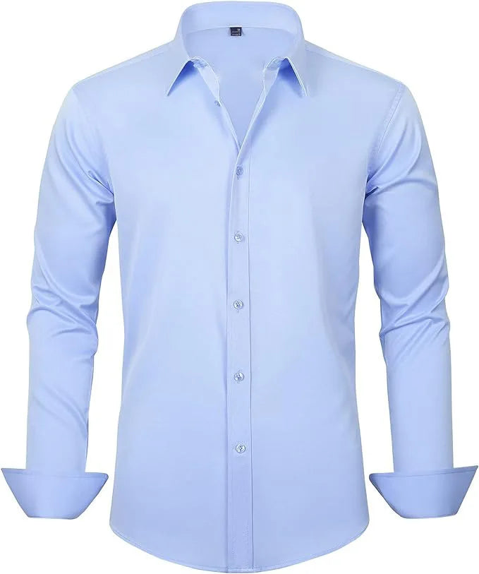 Top Selling Men's Dress Shirt Long Sleeve Autumn Without Pocket Casual Business Social No ironing Stretch Office Party Wedding