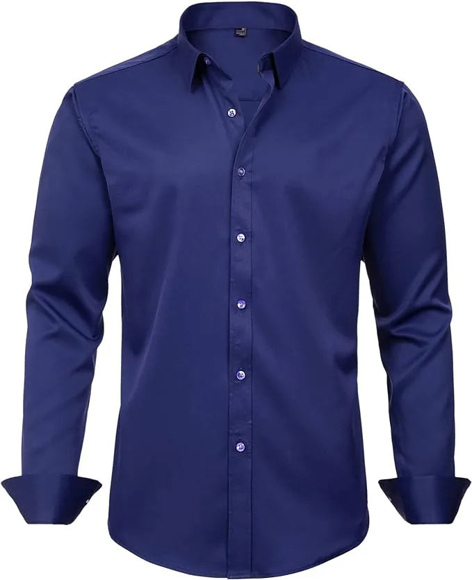 Top Selling Men's Dress Shirt Long Sleeve Autumn Without Pocket Casual Business Social No ironing Stretch Office Party Wedding
