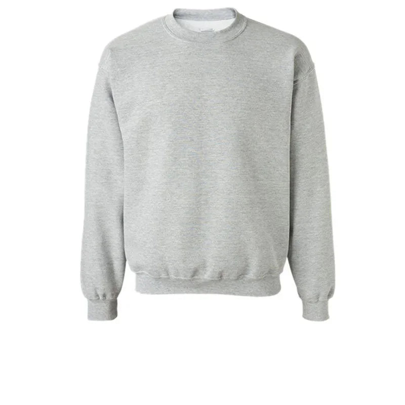 Round Neck Fleece Lined Sweatshirt Casual Sportswear Hoodie Printed Logo Workwear Spring Autumn Loose Fit Men's Clothing