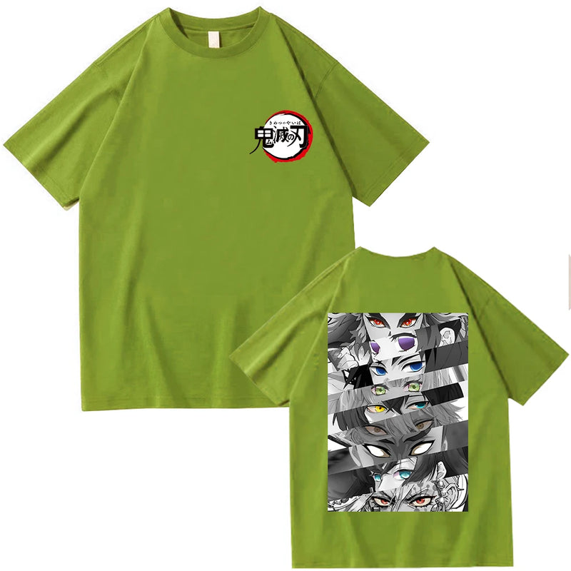 Summer Anime Demon Slayer Eyes T-shirt Harajuku O Neck Streetwear Tops