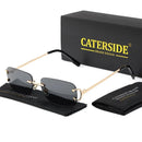CATERSIDE Blue Rectangular Sunglasses – Unisex Fashion Eyewear
