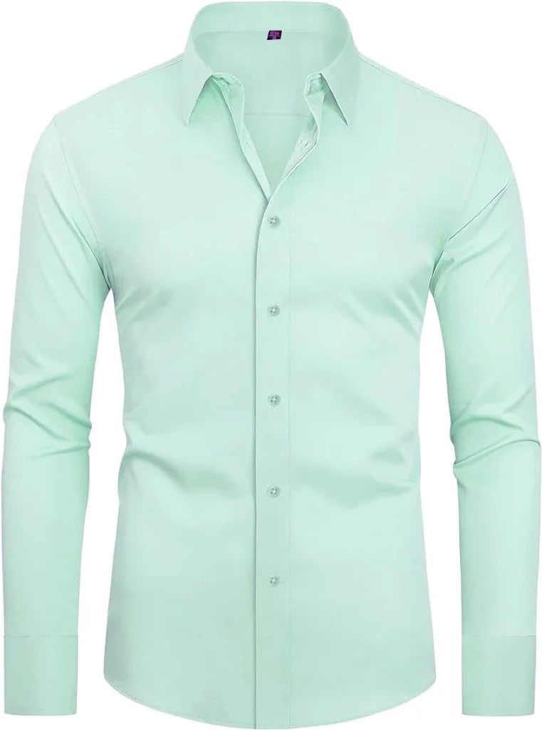 Top Selling Men's Dress Shirt Long Sleeve Autumn Without Pocket Casual Business Social No ironing Stretch Office Party Wedding
